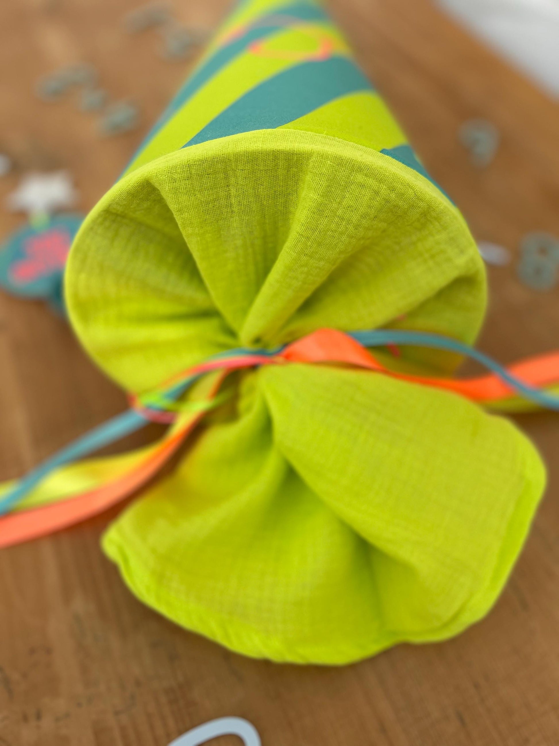 Schultüte Jungs neon, Schultüte Musselin Schultüte Stoff Schultüte Sterne, Schultüte personalisiert, Schultüte Ergobag, Schultüte Streifen