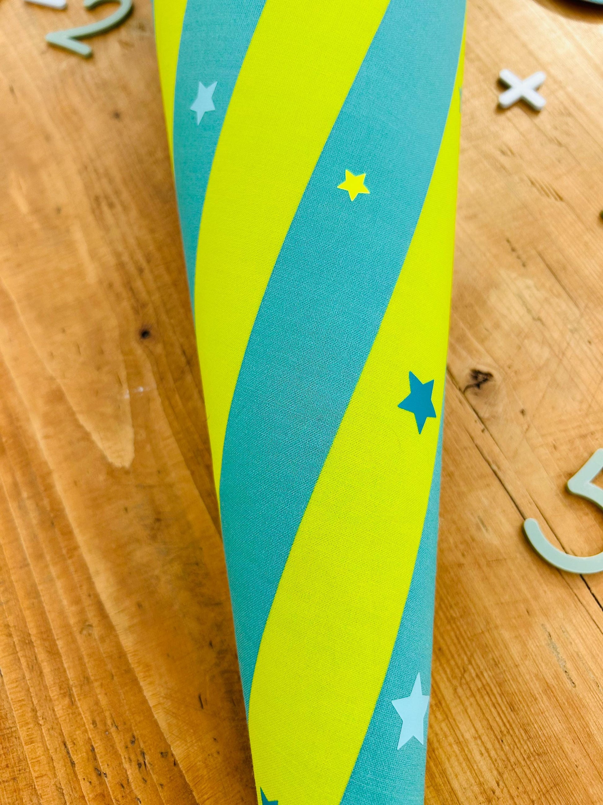 Schultüte Jungs neon, Schultüte Musselin Schultüte Stoff Schultüte Sterne, Schultüte personalisiert, Schultüte Ergobag, Schultüte Streifen