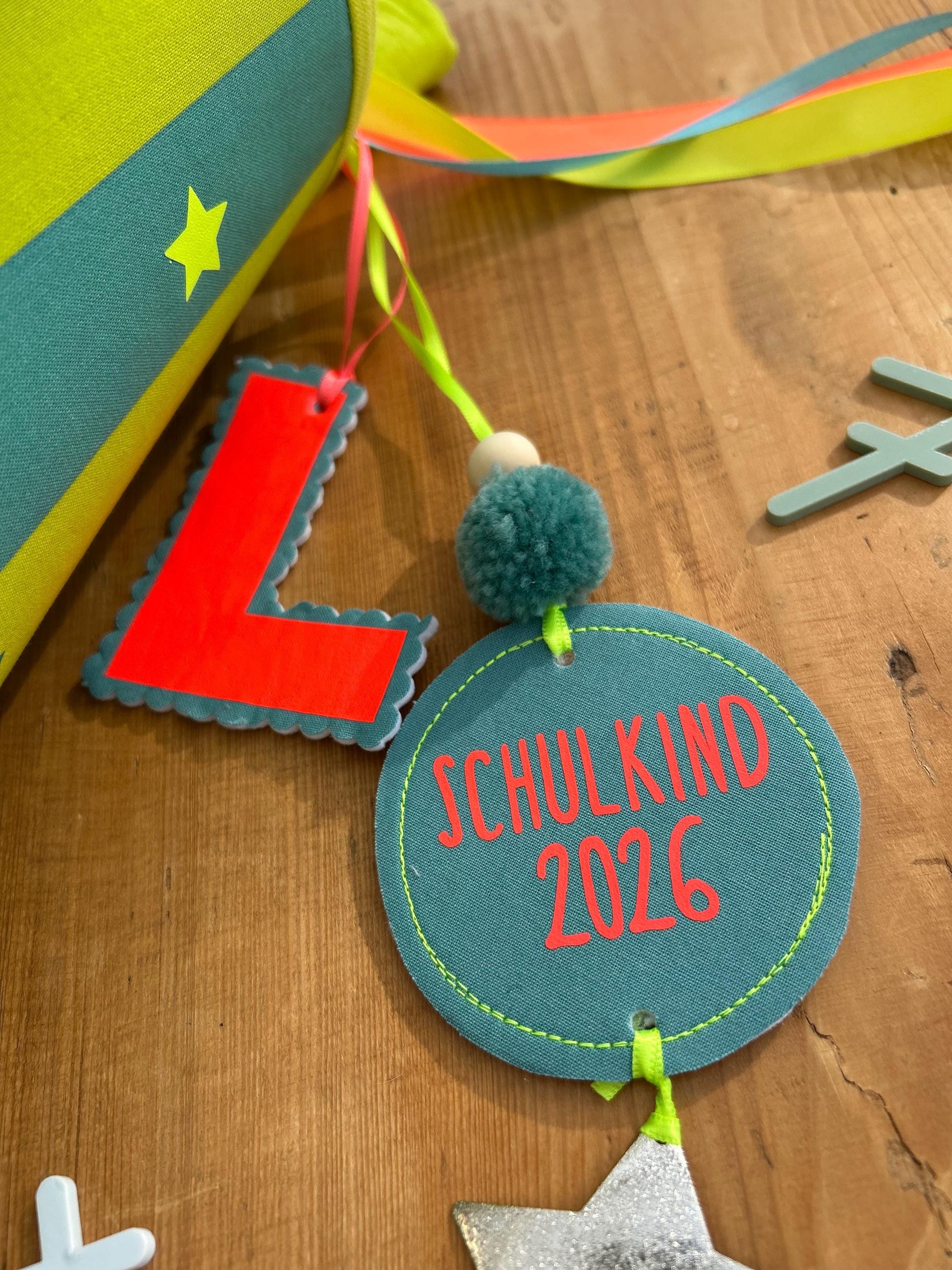 Schultüte Jungs neon, Schultüte Musselin Schultüte Stoff Schultüte Sterne, Schultüte personalisiert, Schultüte Ergobag, Schultüte Streifen