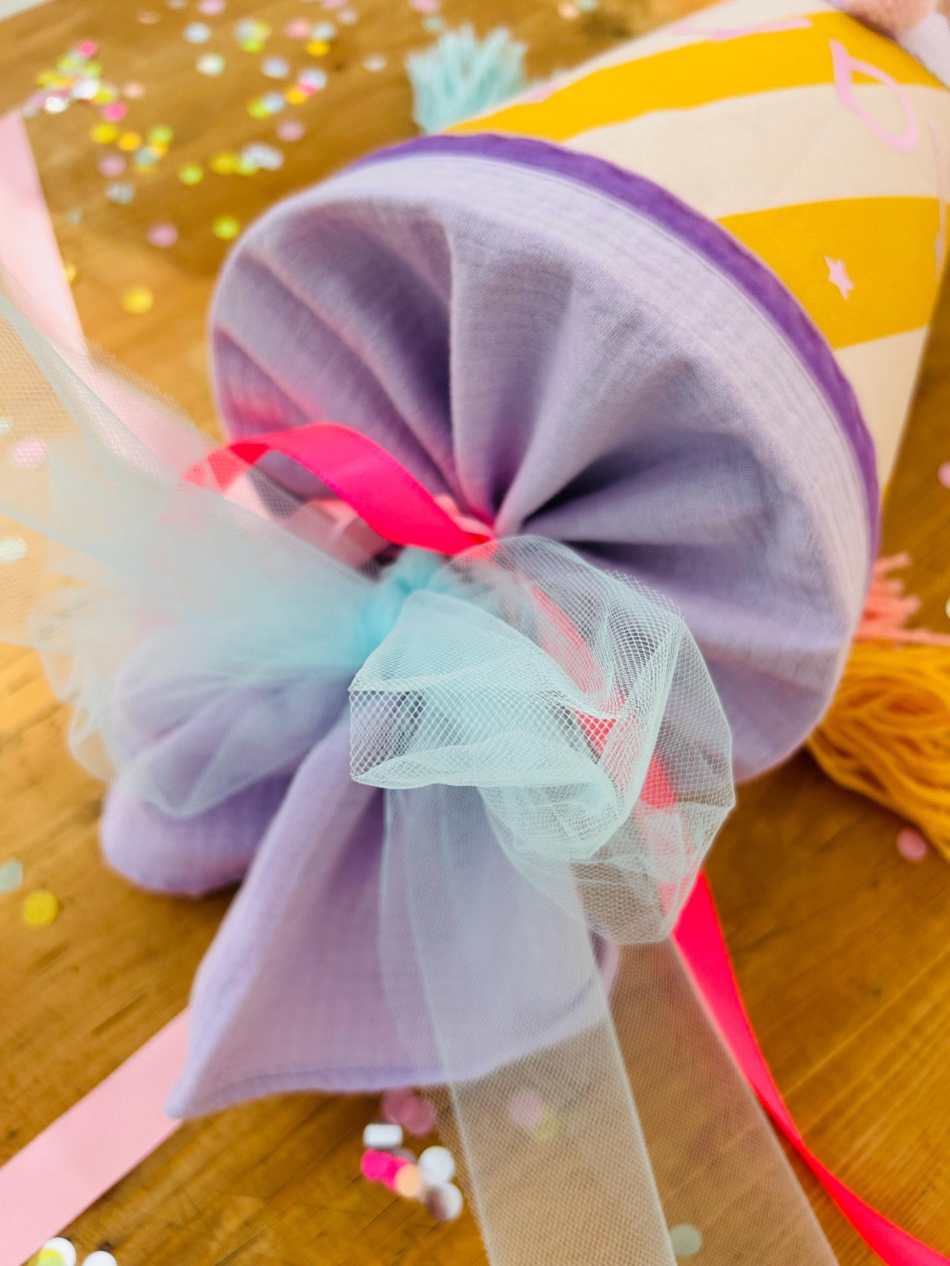 Schultüte Musselin, Schultüte Stoff, Schultüte Mädchen,Schultüte Pferd, Einschulung, Musselinschultüte, Konfetti, Schultüte personalisiert