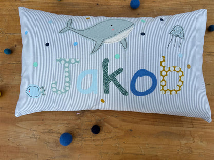 Kissen mit Namen Kissenbezug Kissen Geburt Baby Kissenhülle Kissen personalisiert Nameskissen Kuschelkissen Kinderkissen Kissen Hund
