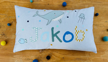 Kissen mit Namen Kissenbezug Kissen Geburt Baby Kissenhülle Kissen personalisiert Nameskissen Kuschelkissen Kinderkissen Kissen Hund