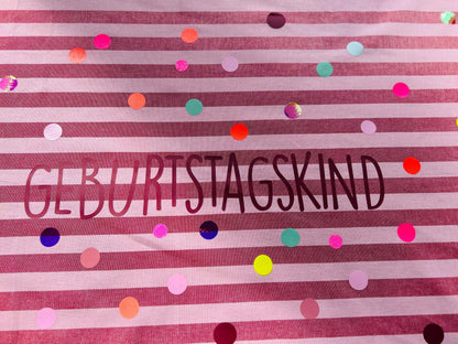 Geburtstagstischdecke, Kindergeburtstag Dekoration, Happy Birthday, Geburtstagstisch, Geburtstagskind,Tischdecke Streifen,bunte Punkte,neon