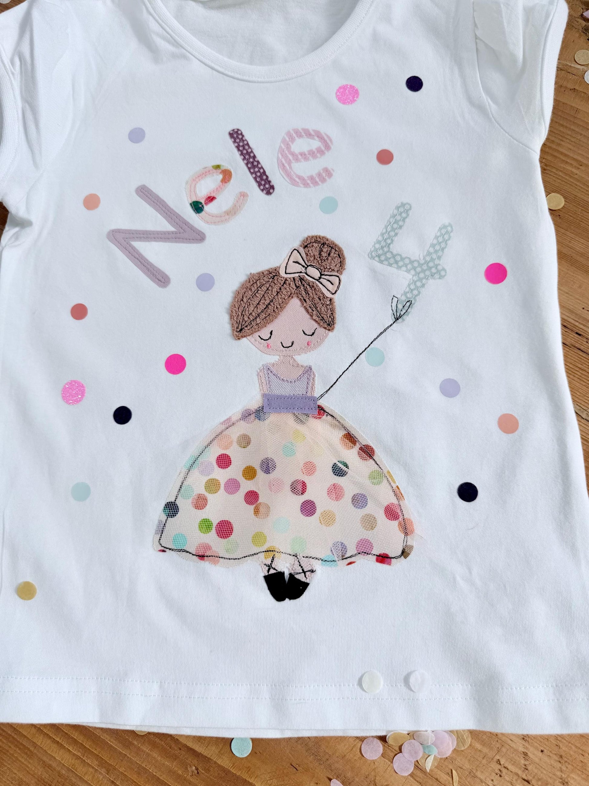 Shirt zum Geburtstag, Geburtstagsshirt für Mädchen, Shirt Ballerina, Shirt mit Namen, Shirt mit Zahl, Geschenk Kindergeburtstag, Ballerina
