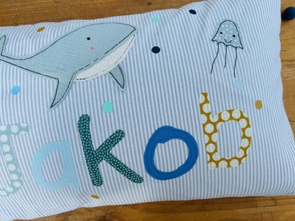 Kissen mit Namen Kissenbezug Kissen Geburt Baby Kissenhülle Kissen personalisiert Nameskissen Kuschelkissen Kinderkissen Kissen Hund