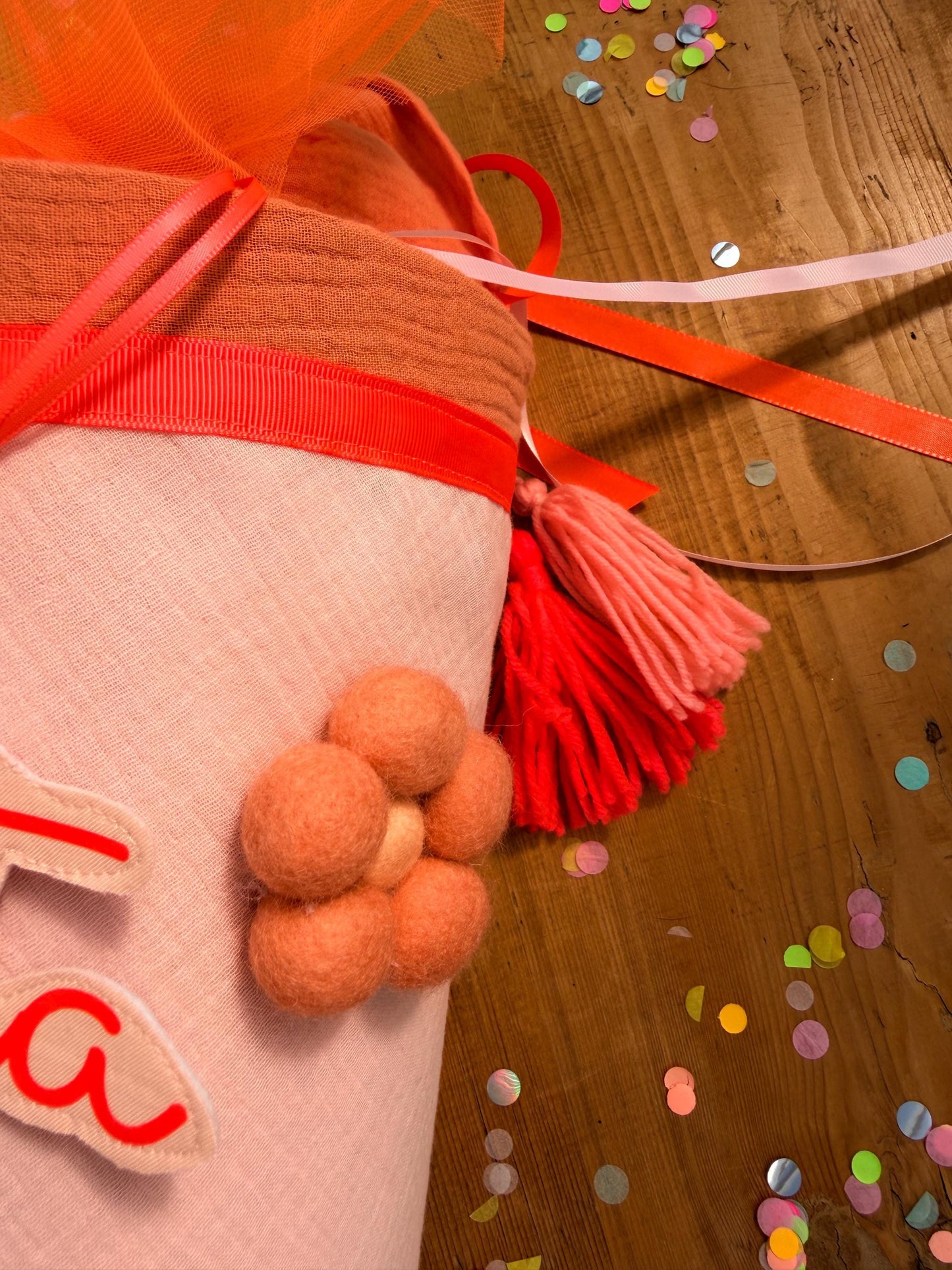Schultüte Blumen, Musselin Schultüte, Schultüte Mädchen Schultüte personalisiert,Schultüte Tüll,Schultüte Blumen gefilzt, Schultüte rosa