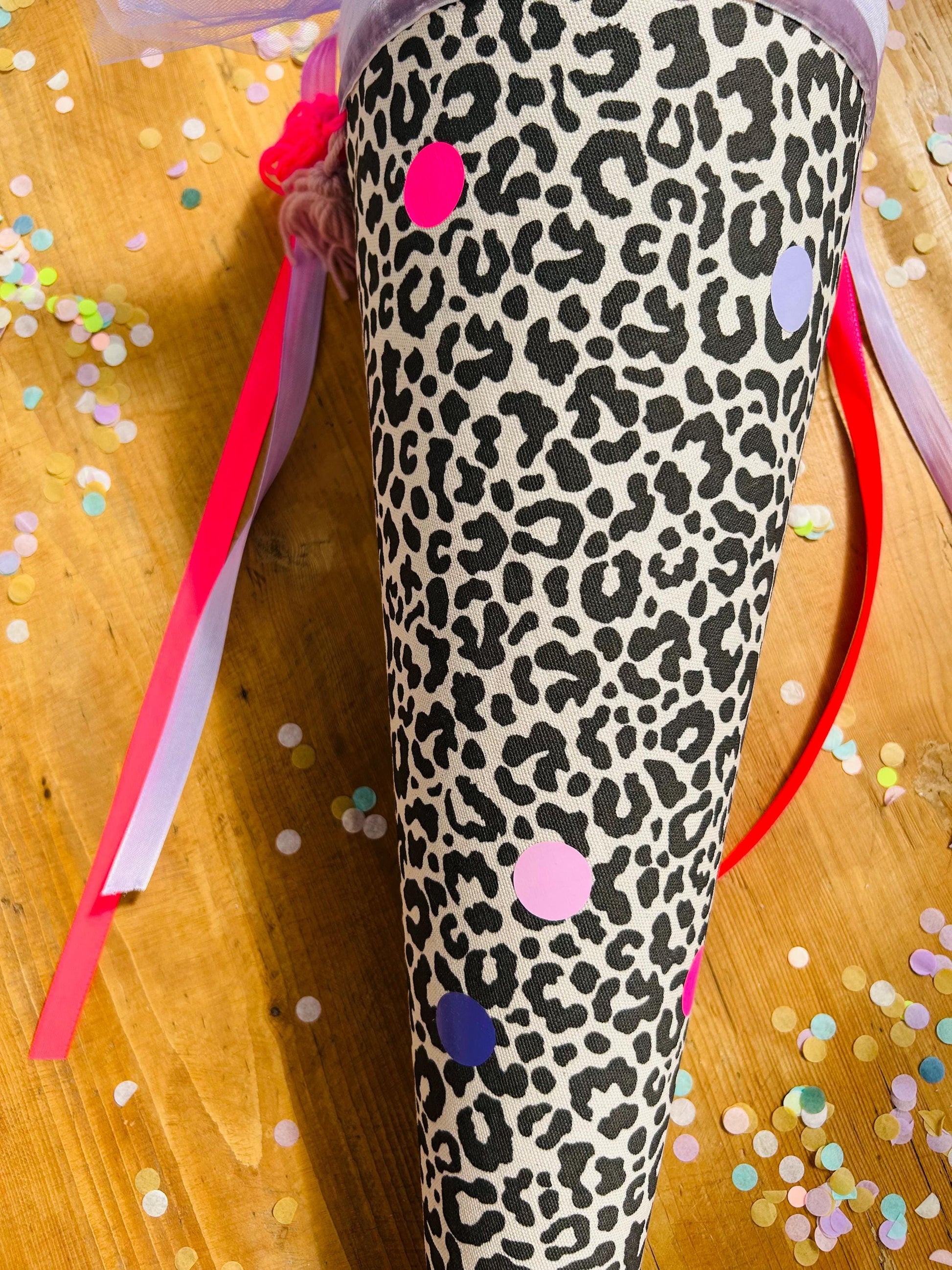 Schultüte Musselin Schultüte Stoff Schultüte Mädchen Schultüte Punkte, Schultüte Tüll, Schultüte Leoprint, Schultüte Leo, Tüll, Trosttüte