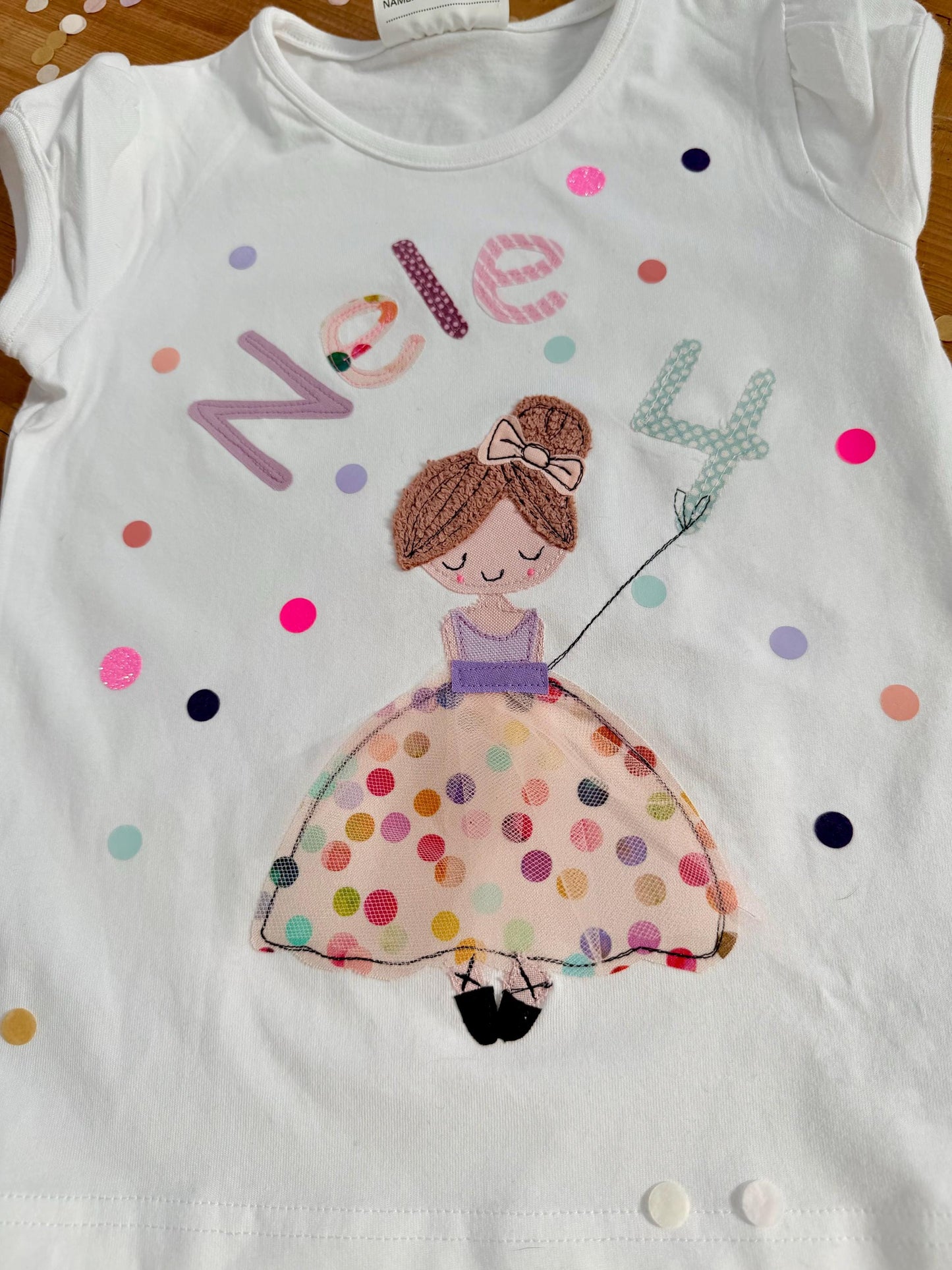 Shirt zum Geburtstag, Geburtstagsshirt für Mädchen, Shirt Ballerina, Shirt mit Namen, Shirt mit Zahl, Geschenk Kindergeburtstag, Ballerina