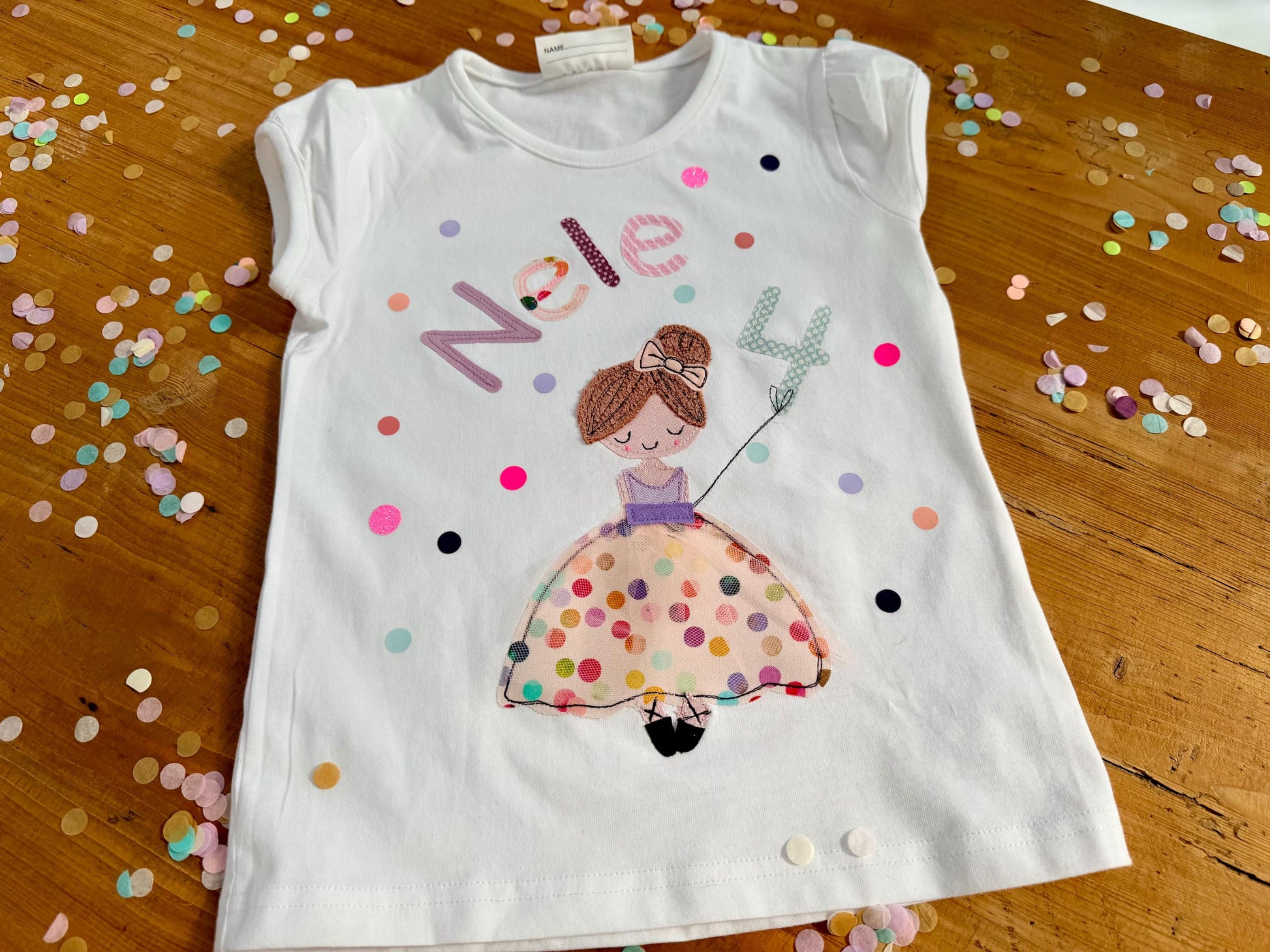 Shirt zum Geburtstag, Geburtstagsshirt für Mädchen, Shirt Ballerina, Shirt mit Namen, Shirt mit Zahl, Geschenk Kindergeburtstag, Ballerina