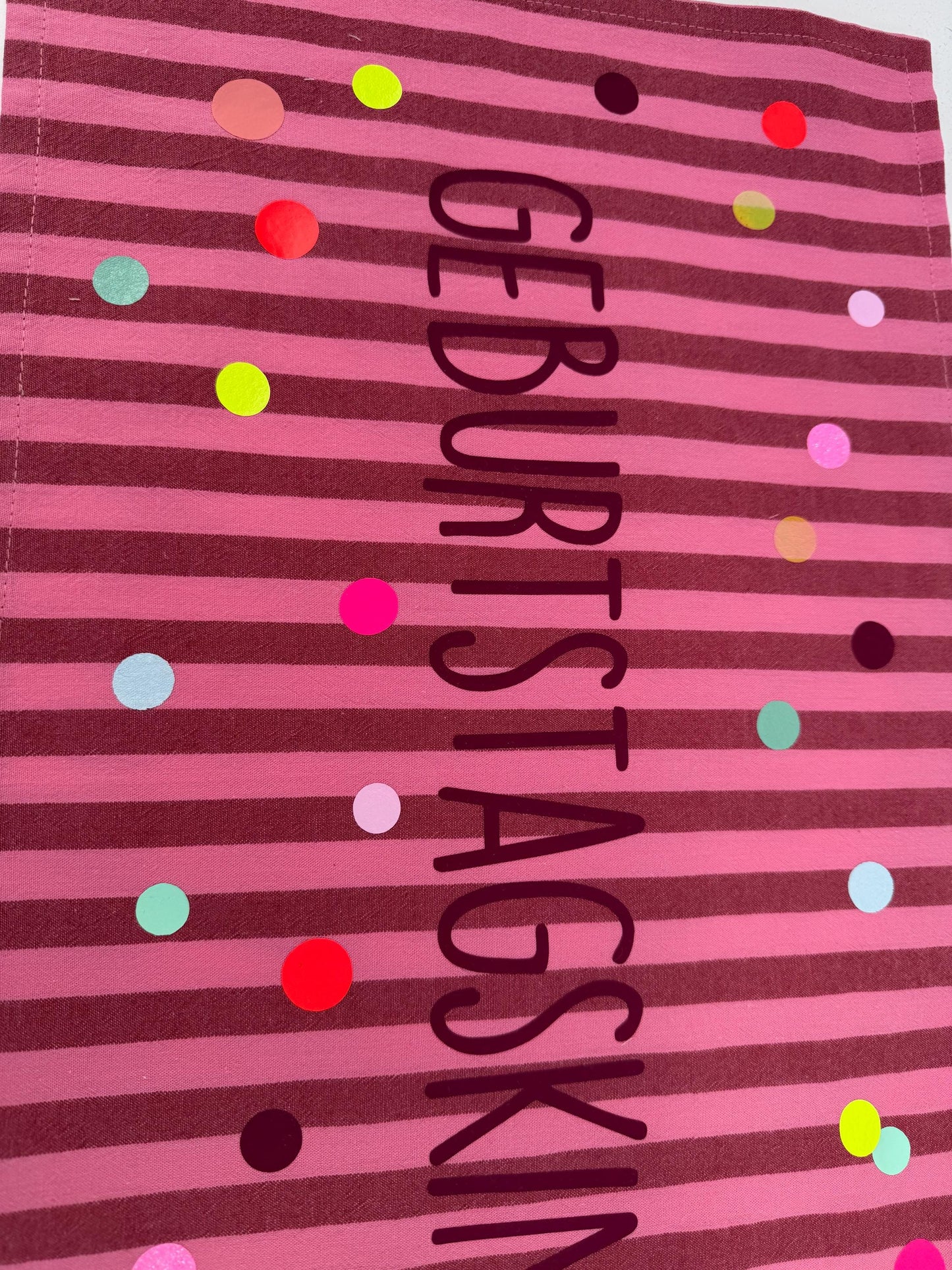 Geburtstagstisch-Set, Kindergeburtstag Dekoration, Happy Birthday, Geburtstagstisch, Geburtstagskind,Tischdecke Streifen,bunte Punkte,neon