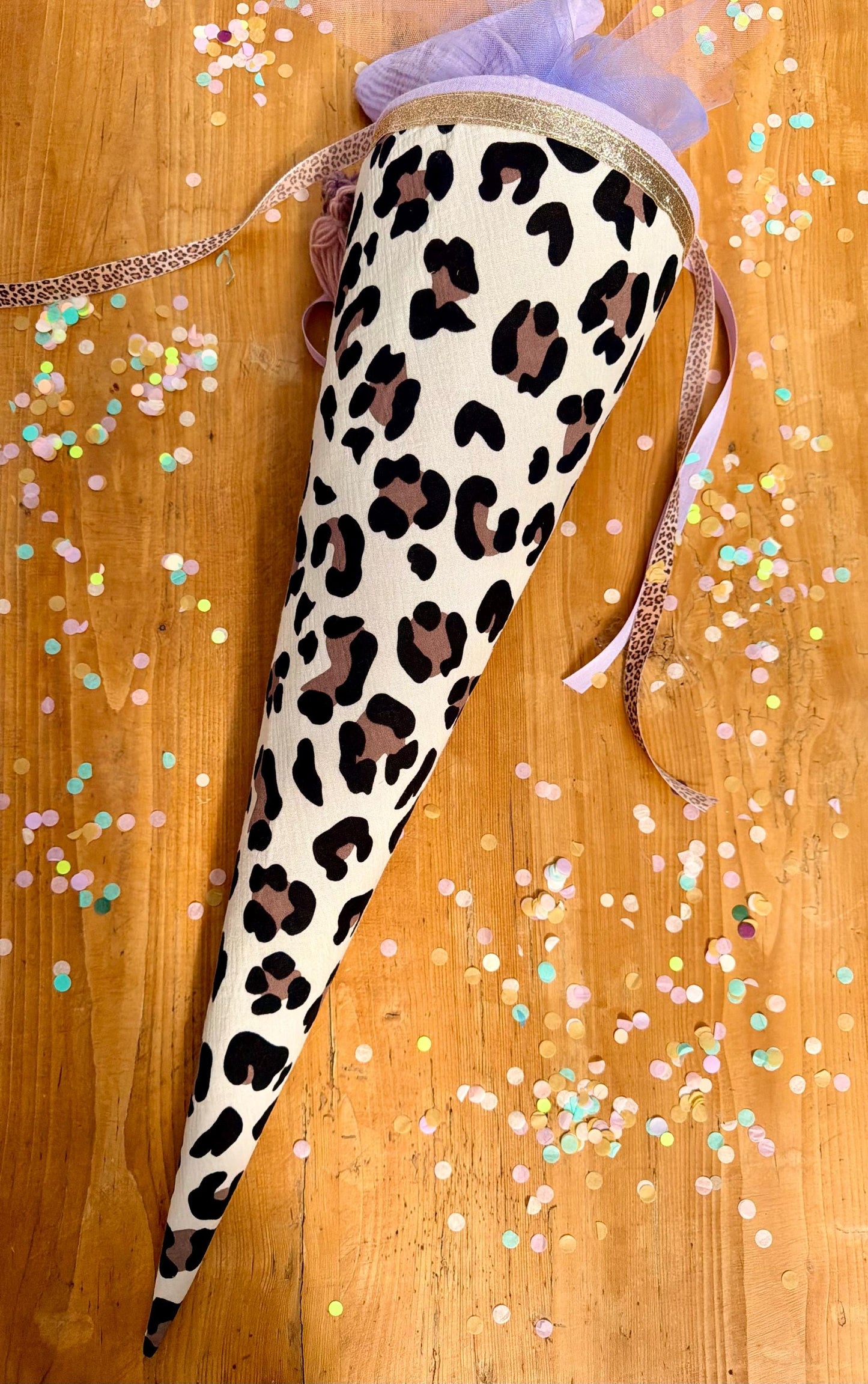 Schultüte Musselin Schultüte Stoff Schultüte Mädchen Schultüte Punkte, Schultüte Tüll, Schultüte Leoprint, Schultüte Leo, Tüll, Trosttüte