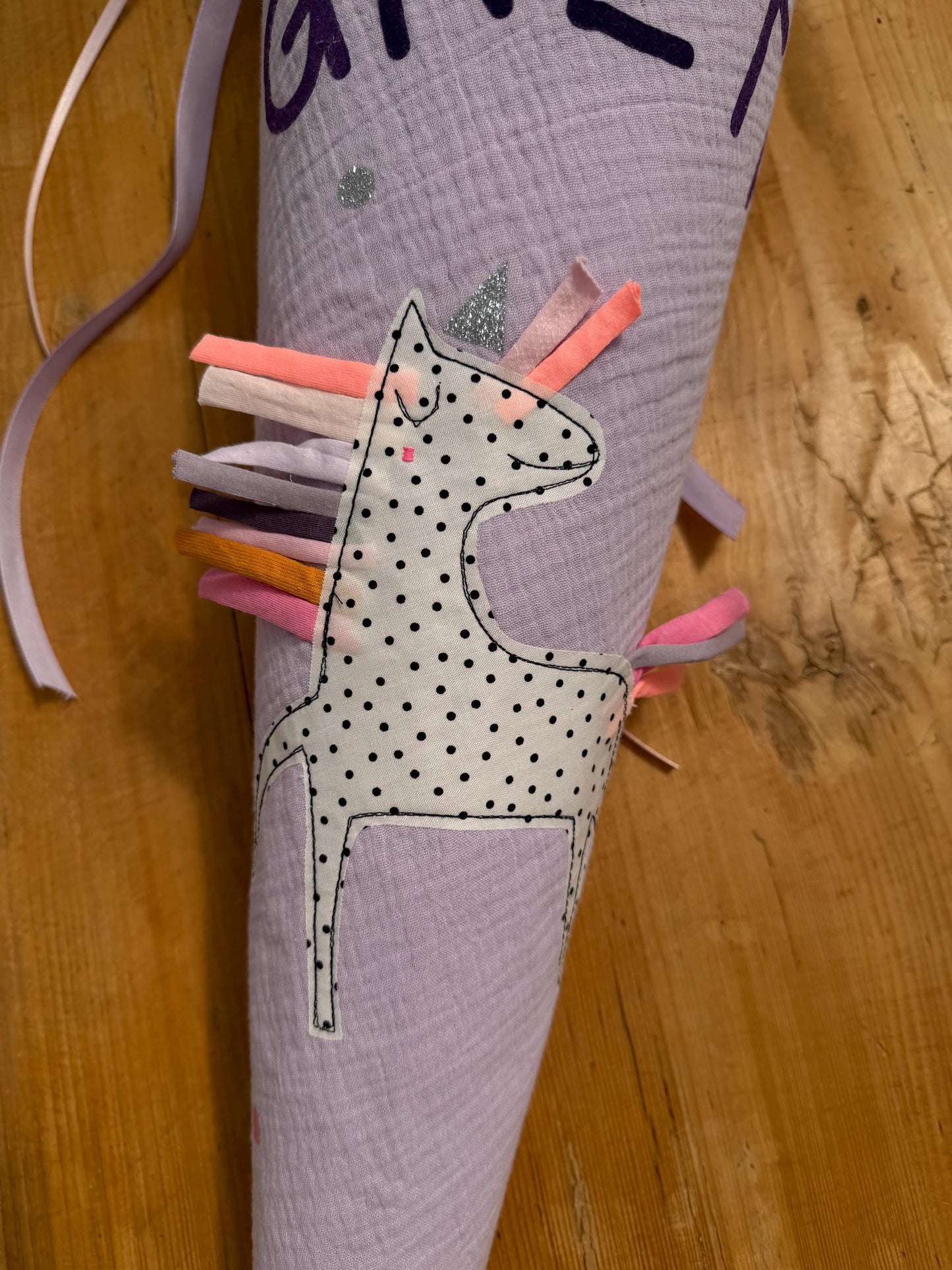 Einzelstück "Greta",sofort lieferbar! Schultüte Musselin Schultüte Stoff Schulanfang Schultüte Mädchen Schultüte Einhorn Einschulung