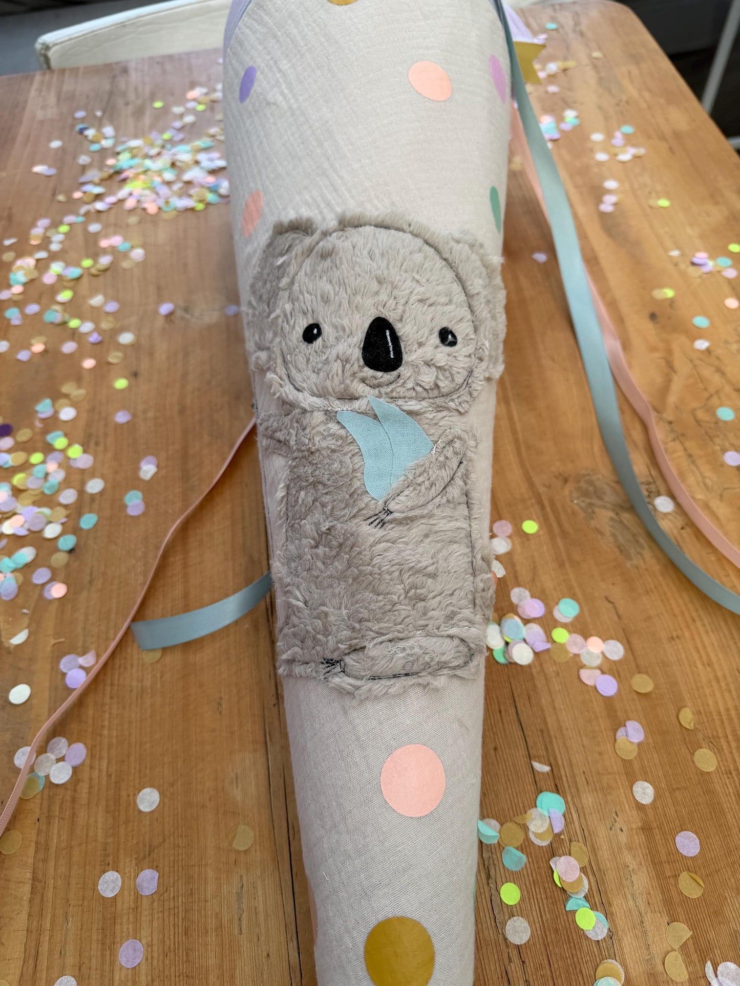 sofort lieferbar! Schultüte Musselin Schultüte Stoff Schulanfang Schultüte Mädchen Schultüte Koala Einschulung, Schultüte personalisiert