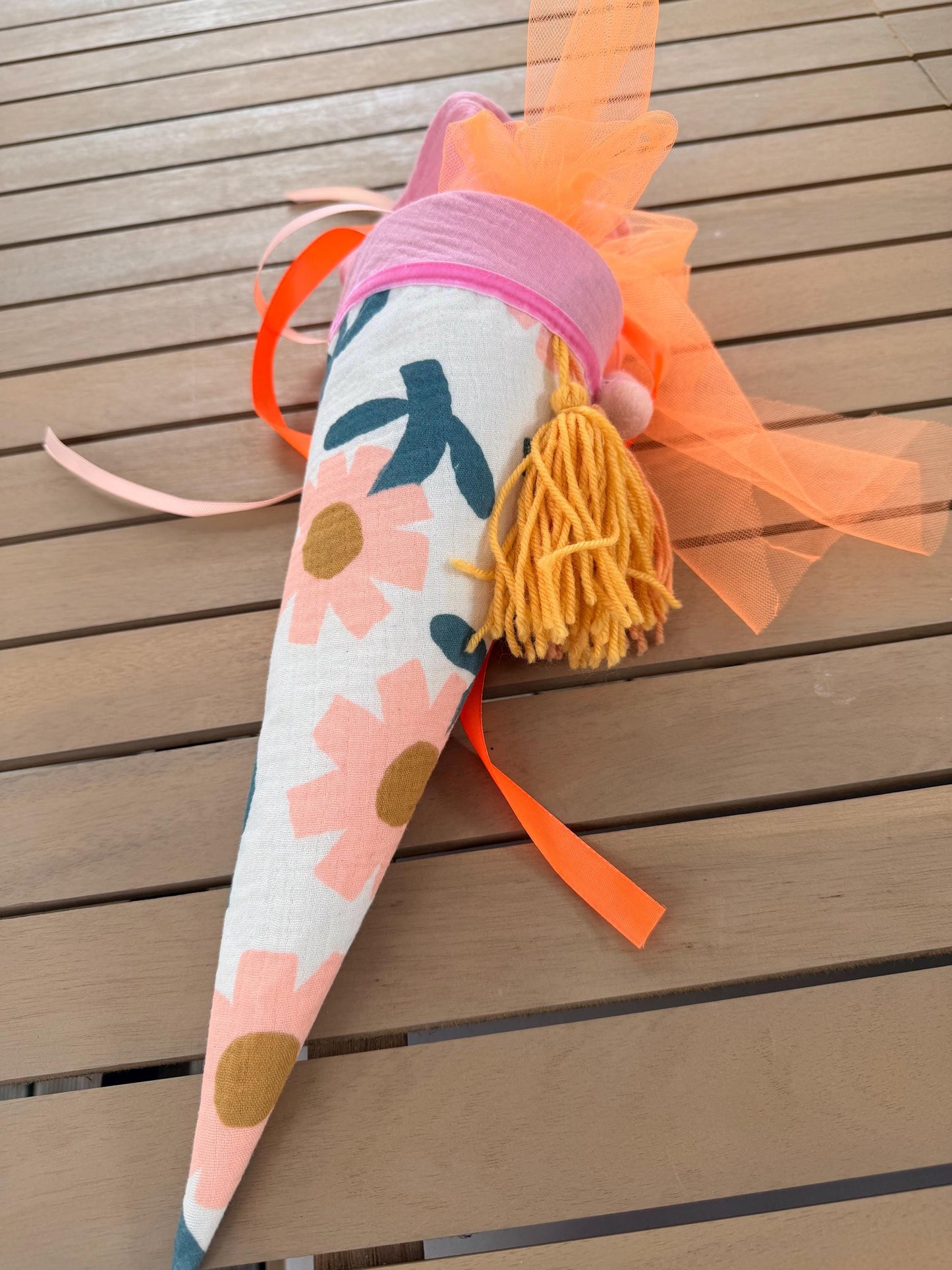 Geschwistertüte Blumen, Musselin Schultüte, Trosttüte Mädchen, Schultüte Tüll, Geschwistertüte Blumen, Schultüte rosa, Schultüte Blumen
