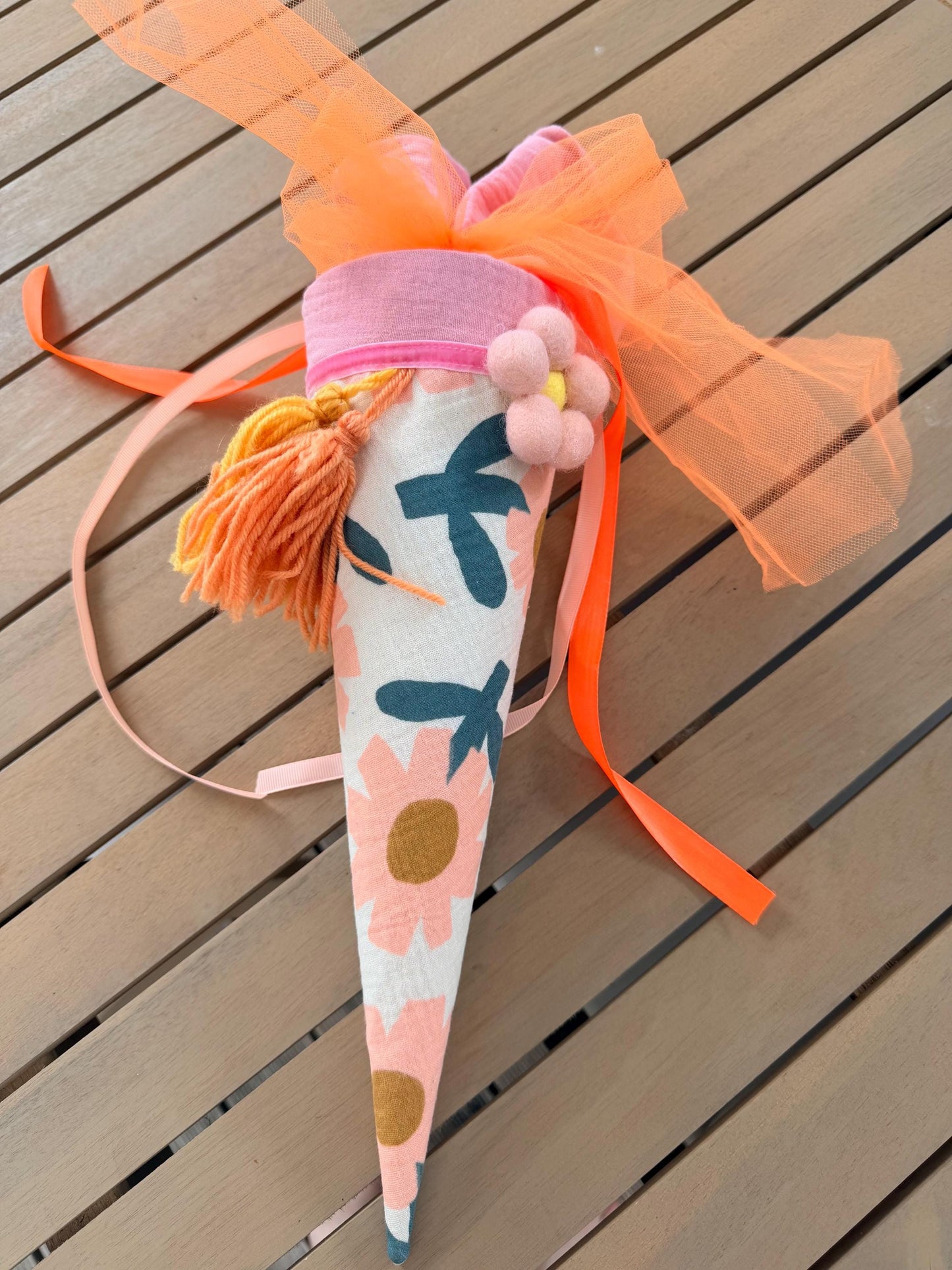 Geschwistertüte Blumen, Musselin Schultüte, Trosttüte Mädchen, Schultüte Tüll, Geschwistertüte Blumen, Schultüte rosa, Schultüte Blumen
