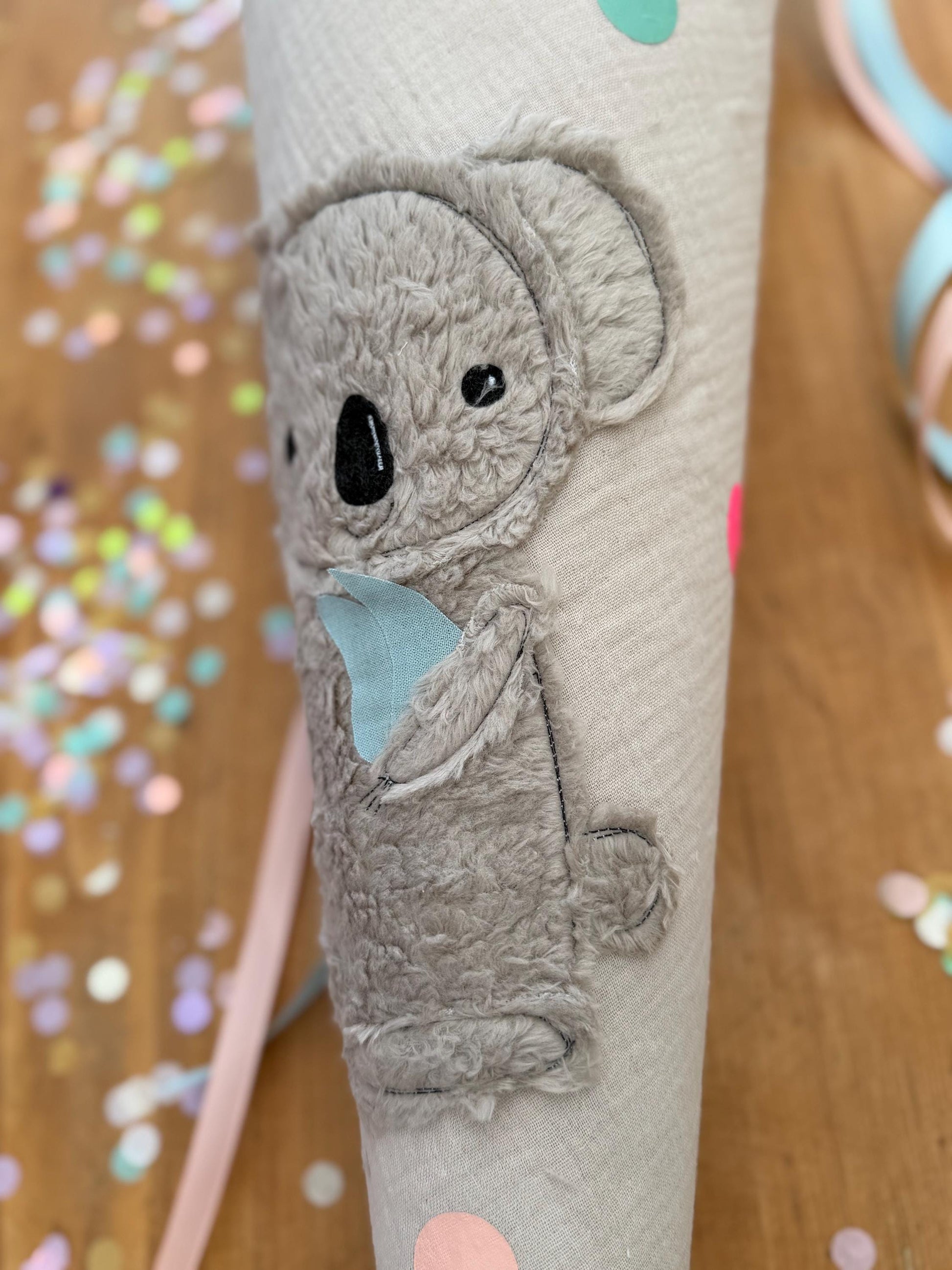 sofort lieferbar! Schultüte Musselin Schultüte Stoff Schulanfang Schultüte Mädchen Schultüte Koala Einschulung, Schultüte personalisiert