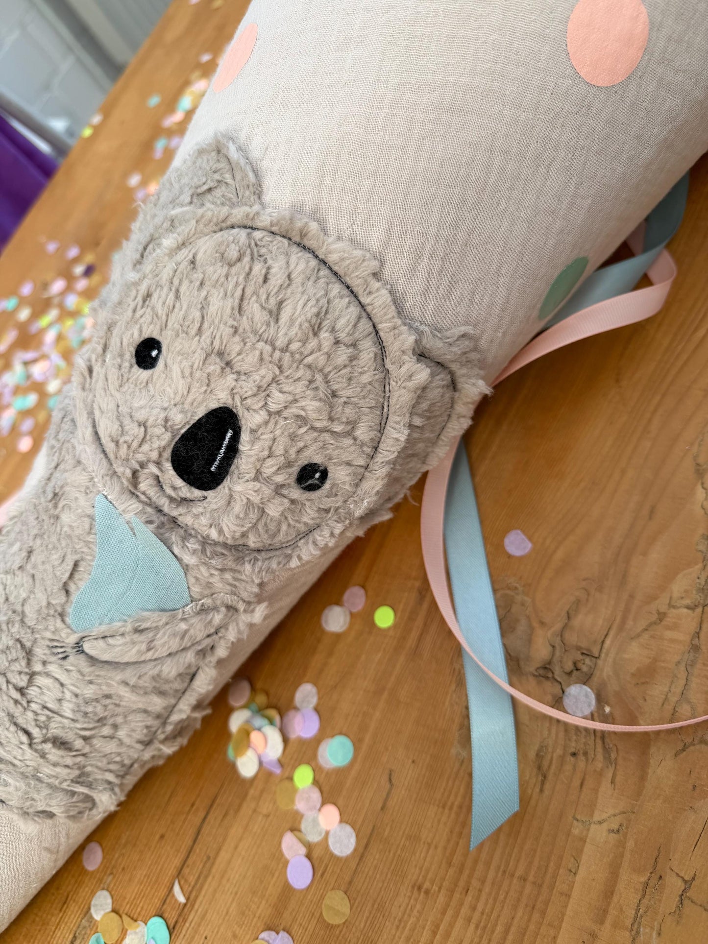 sofort lieferbar! Schultüte Musselin Schultüte Stoff Schulanfang Schultüte Mädchen Schultüte Koala Einschulung, Schultüte personalisiert