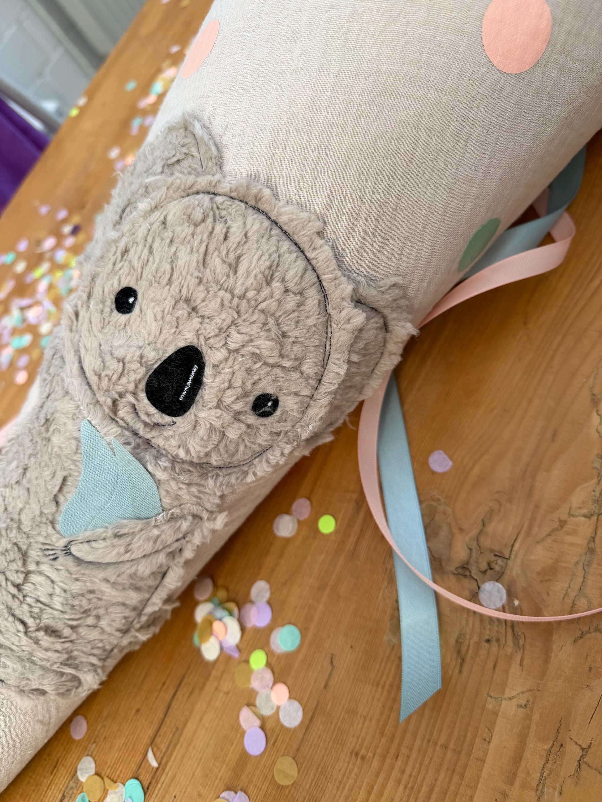 sofort lieferbar! Schultüte Musselin Schultüte Stoff Schulanfang Schultüte Mädchen Schultüte Koala Einschulung, Schultüte personalisiert