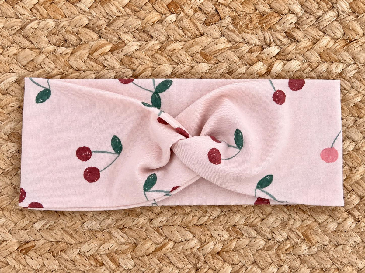 Stirnband Mädchen | Haarband Kinder | Stirnband Leo| Knoten Stirnband | Kinder Haarband | Geschenk Mädchen | Jerseyband Mädchen Kirschen
