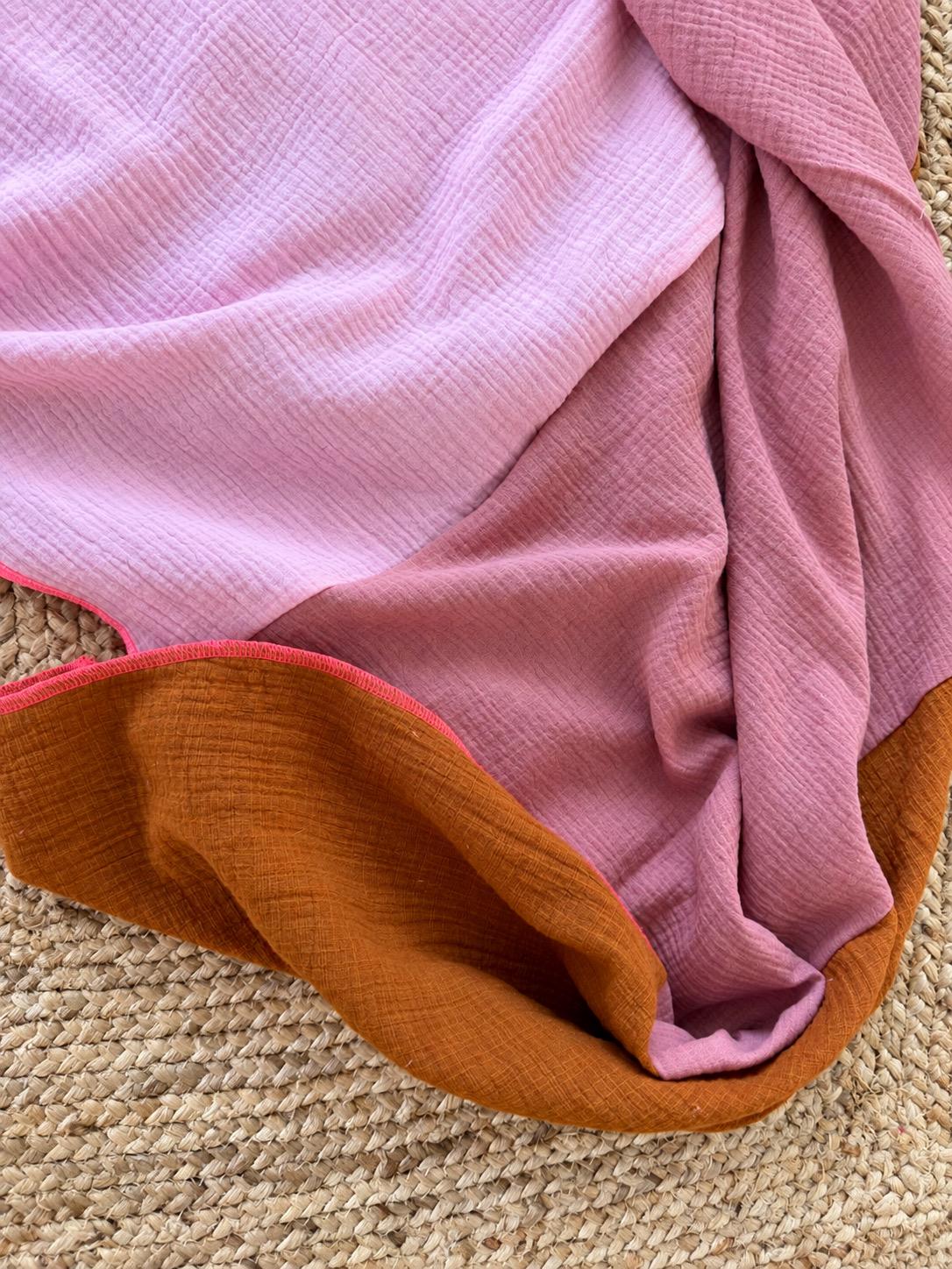 Musselin Dreieckstuch Damen | Musselin Tuch Rosa Rost | Halstuch Damen | XXL Tuch | Schal Musselin | Geschenk für Frauen | Tuch Herbst