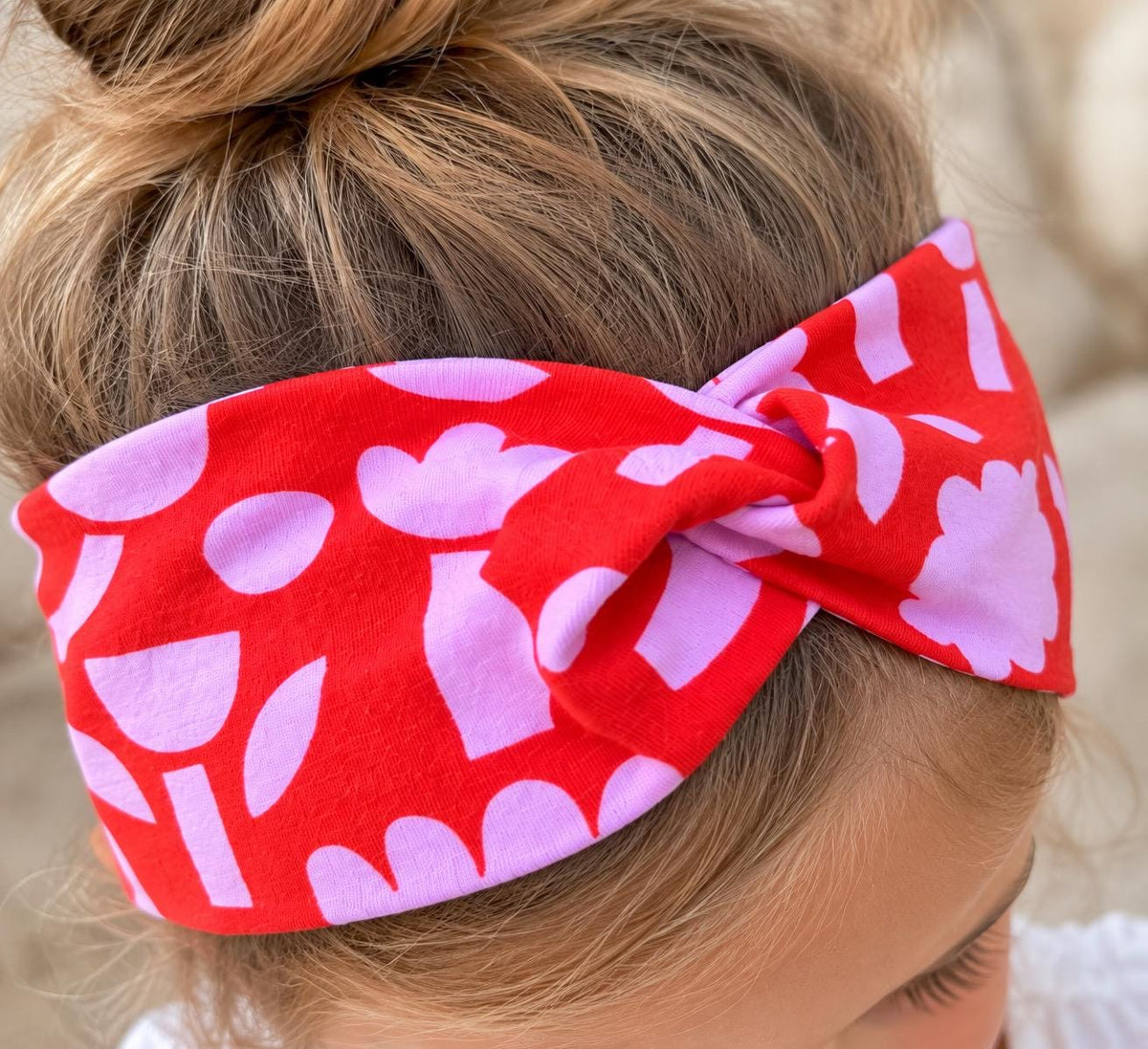 Stirnband Mädchen | Haarband Kinder | Stirnband Rosa Rot| Knoten Stirnband | Kinder Haarband | Geschenk Mädchen | Jerseyband Mädchen