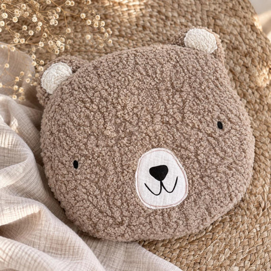 Bärenkissen personalisiert | Kinderkissen mit Namen | Kuschelkissen Bär | Geschenk zur Geburt | Taufgeschenk | Kinderzimmer Deko