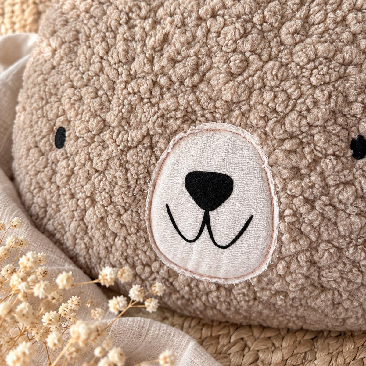 Bärenkissen personalisiert | Kinderkissen mit Namen | Kuschelkissen Bär | Geschenk zur Geburt | Taufgeschenk | Kinderzimmer Deko