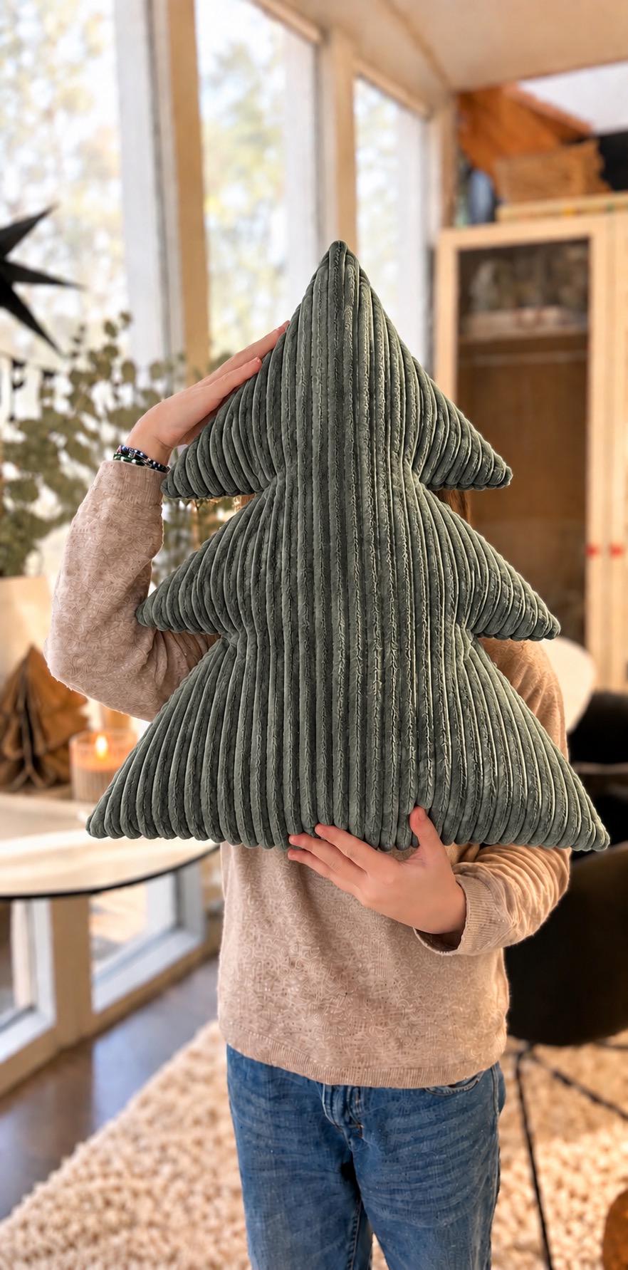 Tannen Kissen aus Cord | Weihnachtsdeko | Tannenkissen | Weihnachtskissen | Geschenk Weihnachten | Kinderzimmer Deko beige | Cord beige