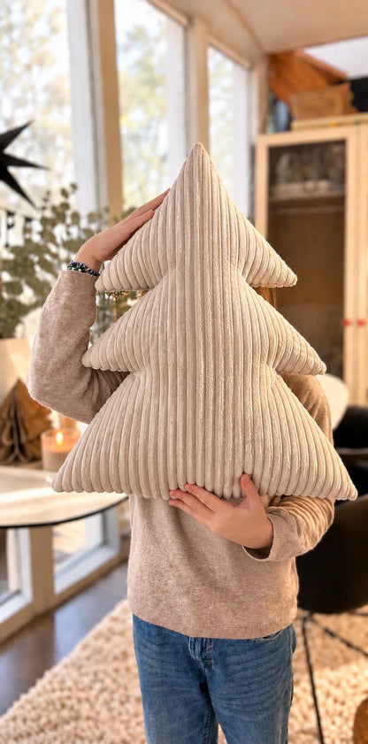 Tannen Kissen aus Cord | Weihnachtsdeko | Tannenkissen | Weihnachtskissen | Geschenk Weihnachten | Kinderzimmer Deko beige | Cord beige