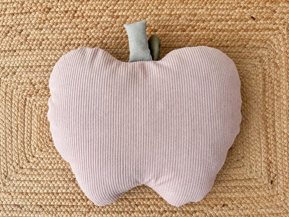 Apfelkissen mit Namen | Personalisiertes Kinderkissen aus Breitcord | Dekokissen Apfel | Geschenk zur Geburt | Kinderzimmer Deko