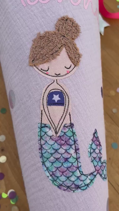 Schultüte Musselin Schultüte Stoff Schultüte Mädchen Schultüte Meerjungfrau,Schultüte Tüll, Schultüte Ergobag,Schultüte Regenbogen, Konfetti