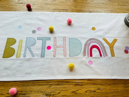 Tischläufer Tischdecke  Partydeko Geburtstag Kindergeburtstag Happy Birthday Kindergeburtstag Geburtstagskind Happy Birthday Konfetti Kerzen