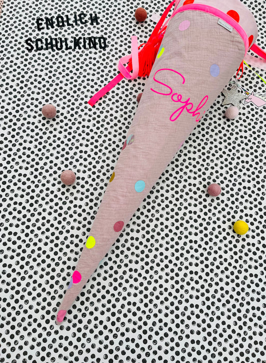 Schultüte Musselin Schultüte Stoff Schultüte Mädchen Schultüte Einhorn Einschulung Geschwisterschultüte Musselinschultüte Konfetti