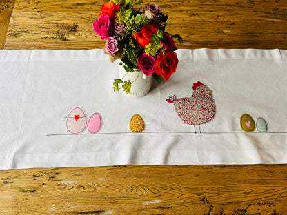 kurze Lieferzeit! Tischläufer Ostern, Tischdecke Ostern, Osterhase, Frühling, Ostern Deko, Frühlingsdeko, Huhn