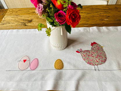kurze Lieferzeit! Tischläufer Ostern, Tischdecke Ostern, Osterhase, Frühling, Ostern Deko, Frühlingsdeko, Huhn