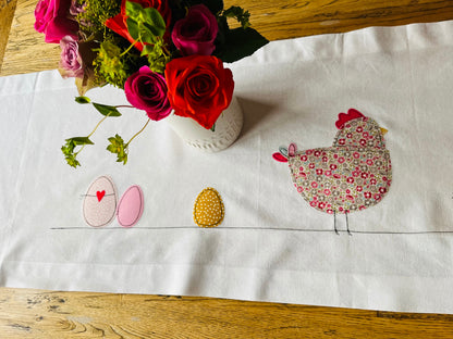 kurze Lieferzeit! Tischläufer Ostern, Tischdecke Ostern, Osterhase, Frühling, Ostern Deko, Frühlingsdeko, Huhn