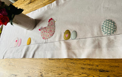 kurze Lieferzeit! Tischläufer Ostern, Tischdecke Ostern, Osterhase, Frühling, Ostern Deko, Frühlingsdeko, Huhn